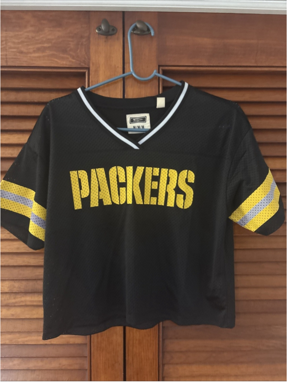 Green Bay Packers NFL Mesh Crop Top Shirt Women's Size Medium